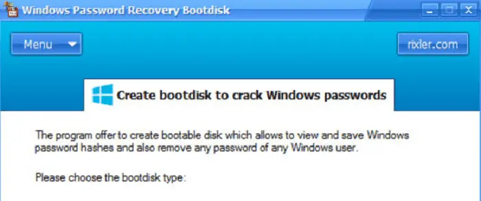 Windows Password Recovery Bootdisk