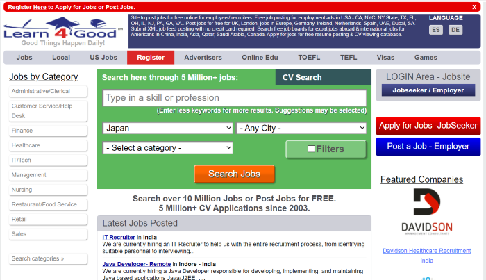 learn4good free job posting sites