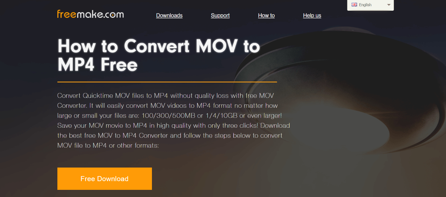 freemake to convert from mov to mp4