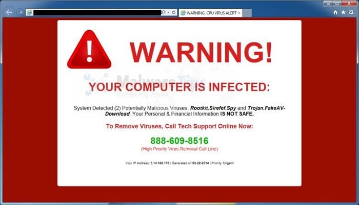 зараженный вирусом компьютер