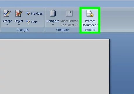 protect document option in ms word