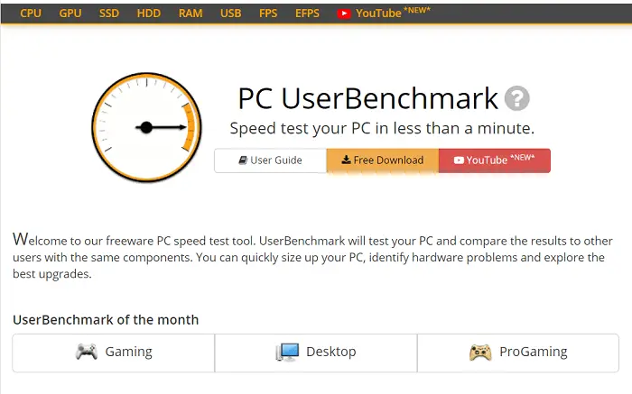 user benchmark