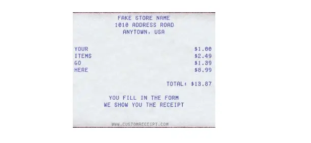 customer rceipt maker