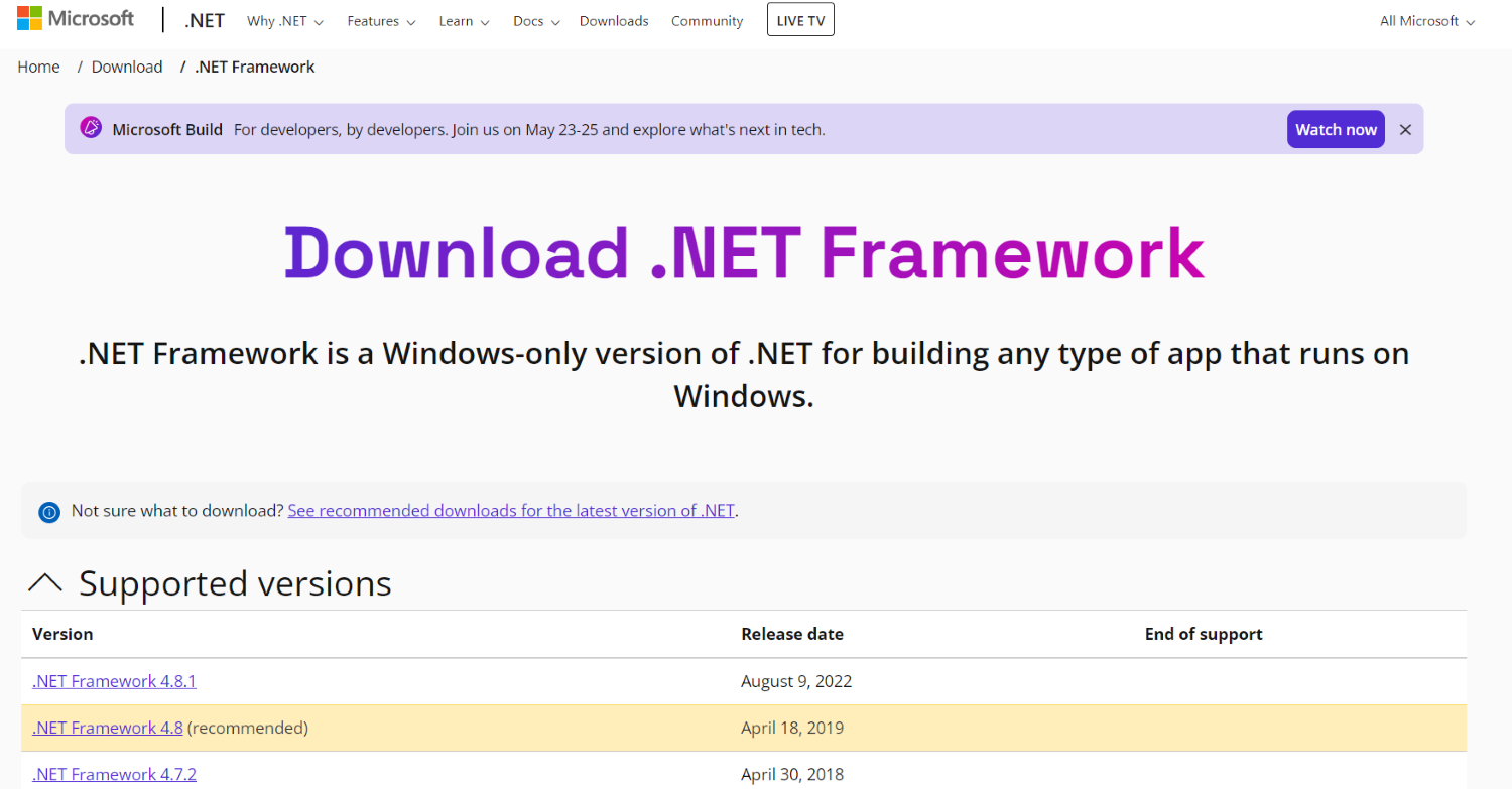 downloading net framework
