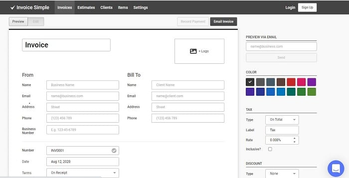 invoice simple