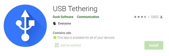 usb tethering
