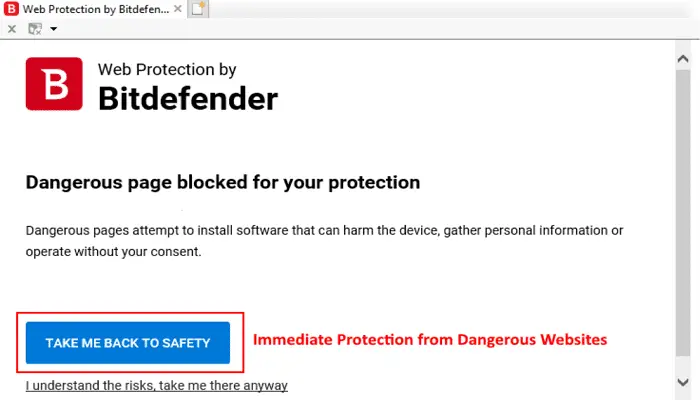 bitdefender blocking page