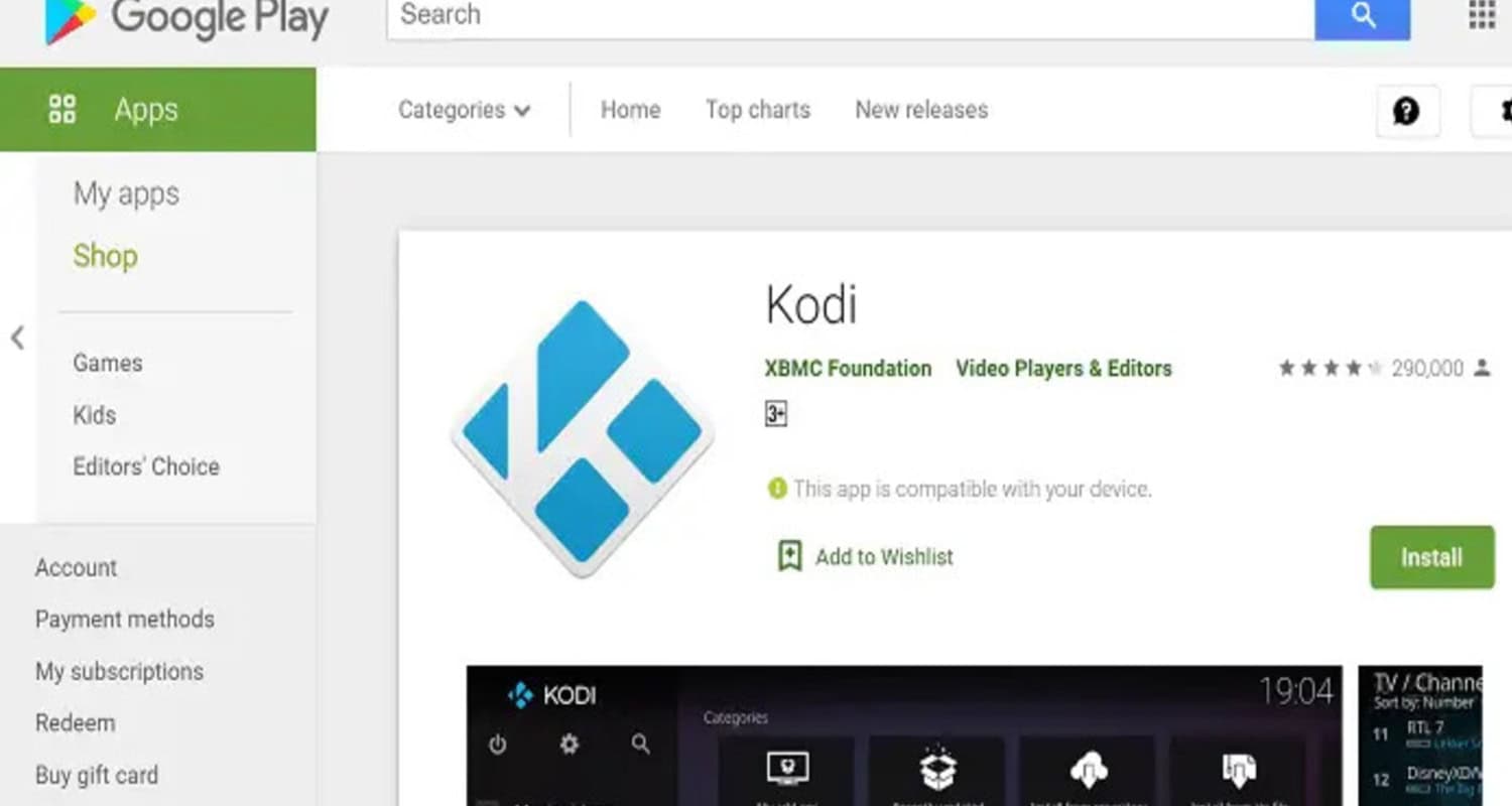 kodi from google play