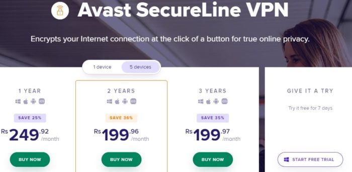 Avast SecureLine VPN subscription