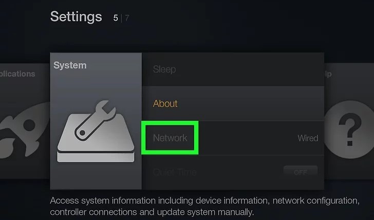 vizio tv settings option