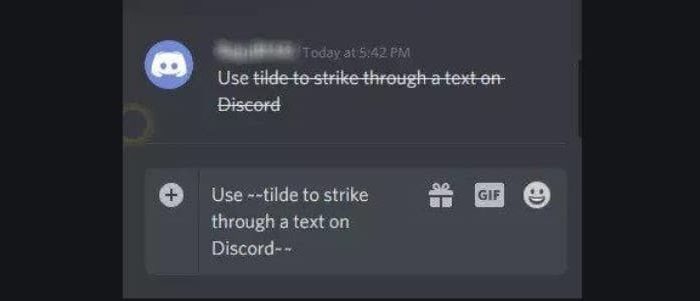 strikeout text on discord