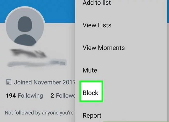 tap the block option
