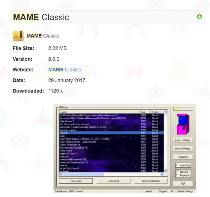 mame simulator