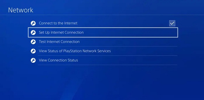 step 2-turning off ps4 internet connection