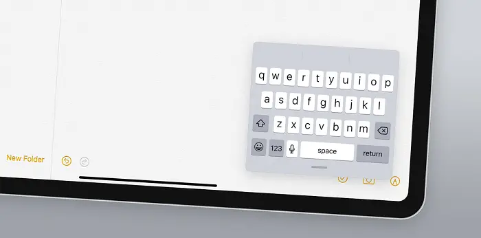 floating keyboard on ipad