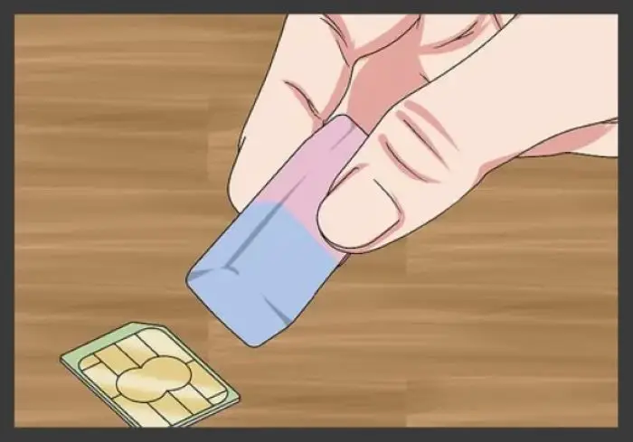 cleaning a sim card