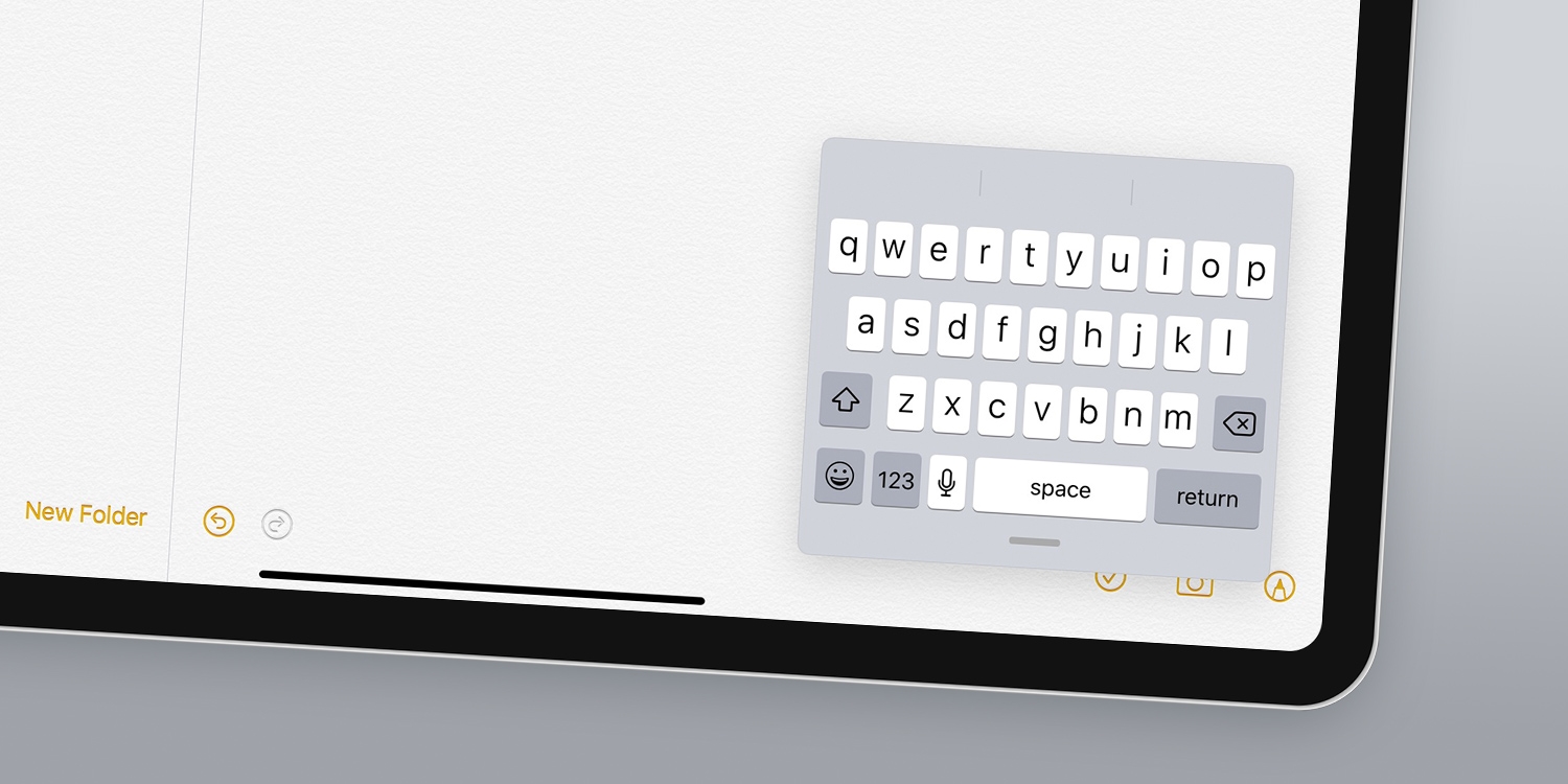 floating keyboard in apple ipad