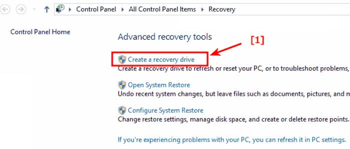 system recovery drive