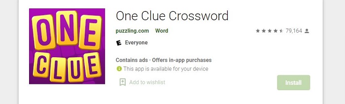 One CLue Crossword