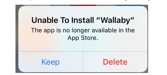 app no longer exists