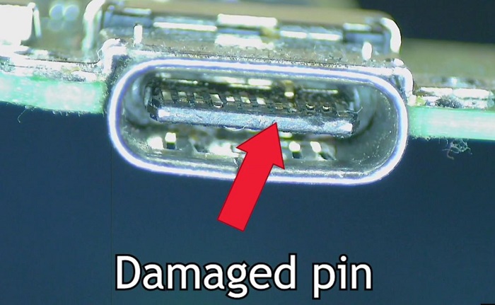 damaged pin