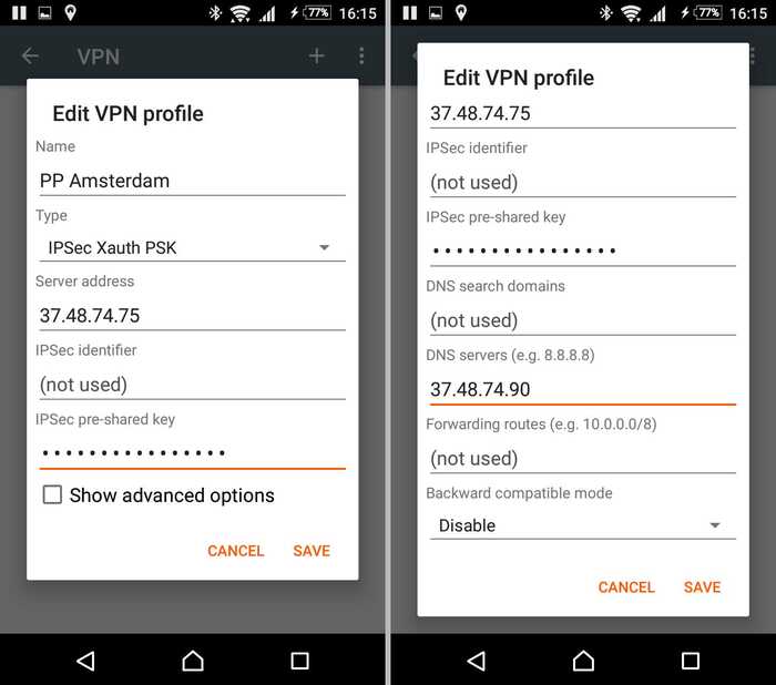 android vpn settings