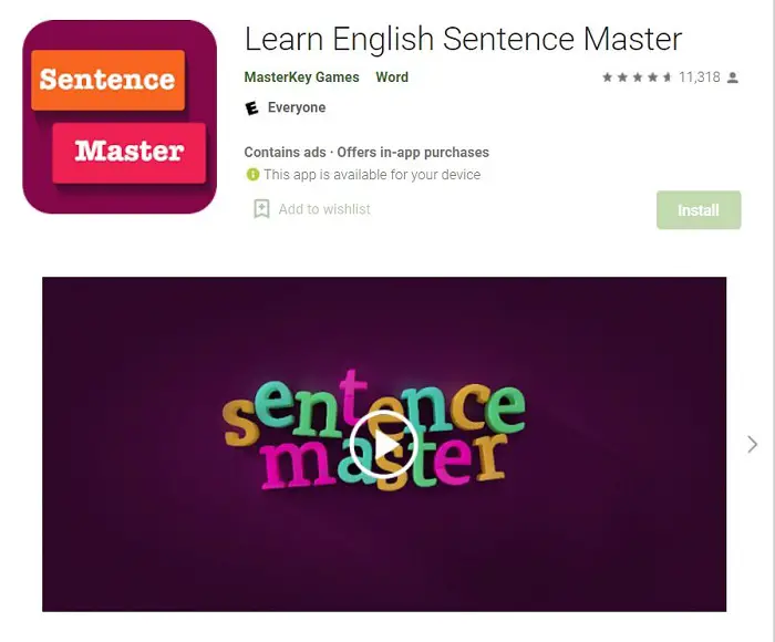 learn english sentnce master