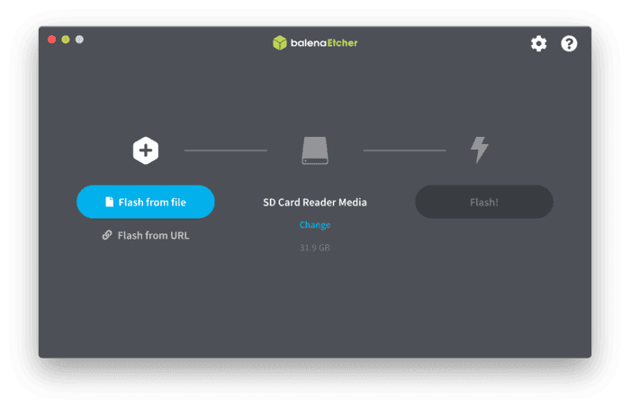 прошить изображение ретропи с помощью Etcher