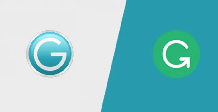 ginger and grammarly logo