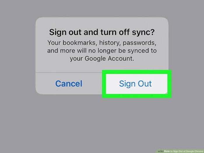 sign out button