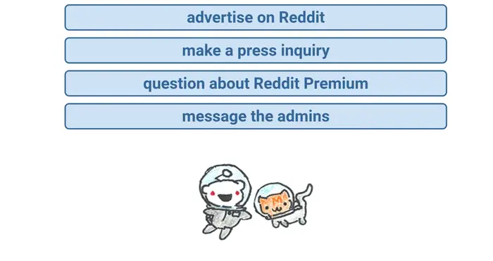 message the admins