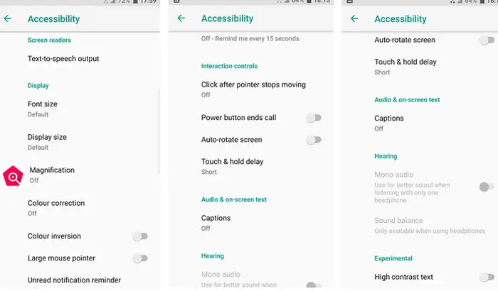 Click on your Android device's settings and go to Accessibility.