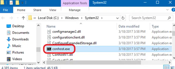 what is conhostexe