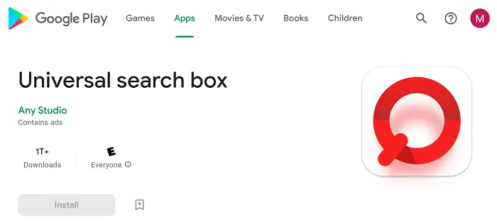 universal search box