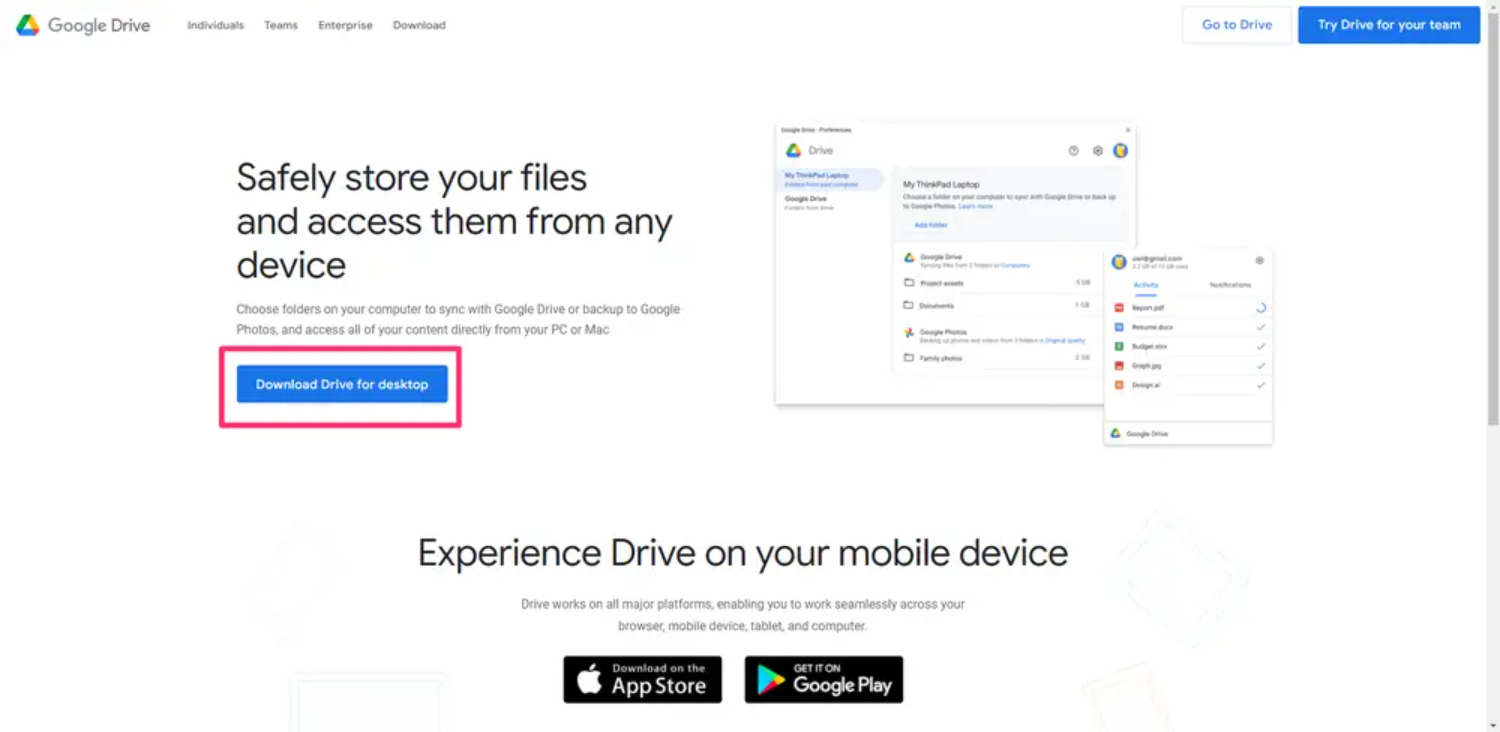 download drive for desktop
