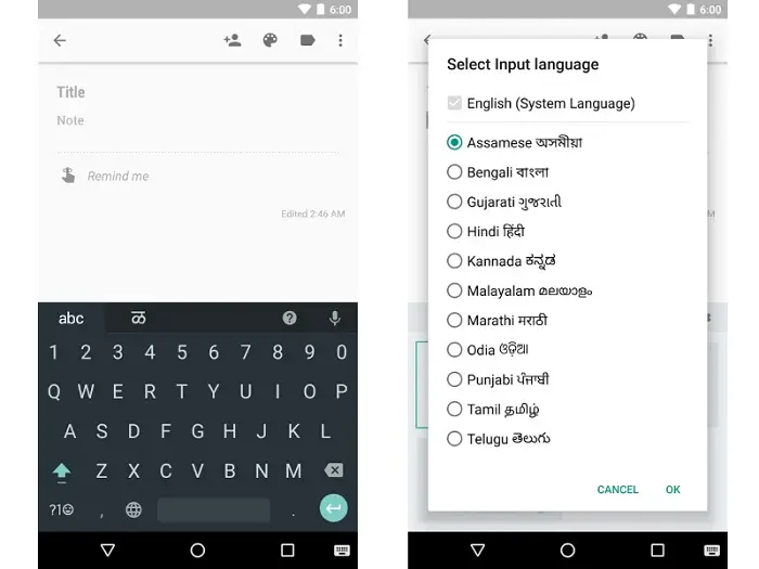 Features of Google Indic Keyboard App