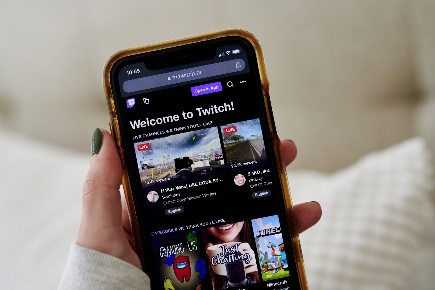 launching twitch on phone