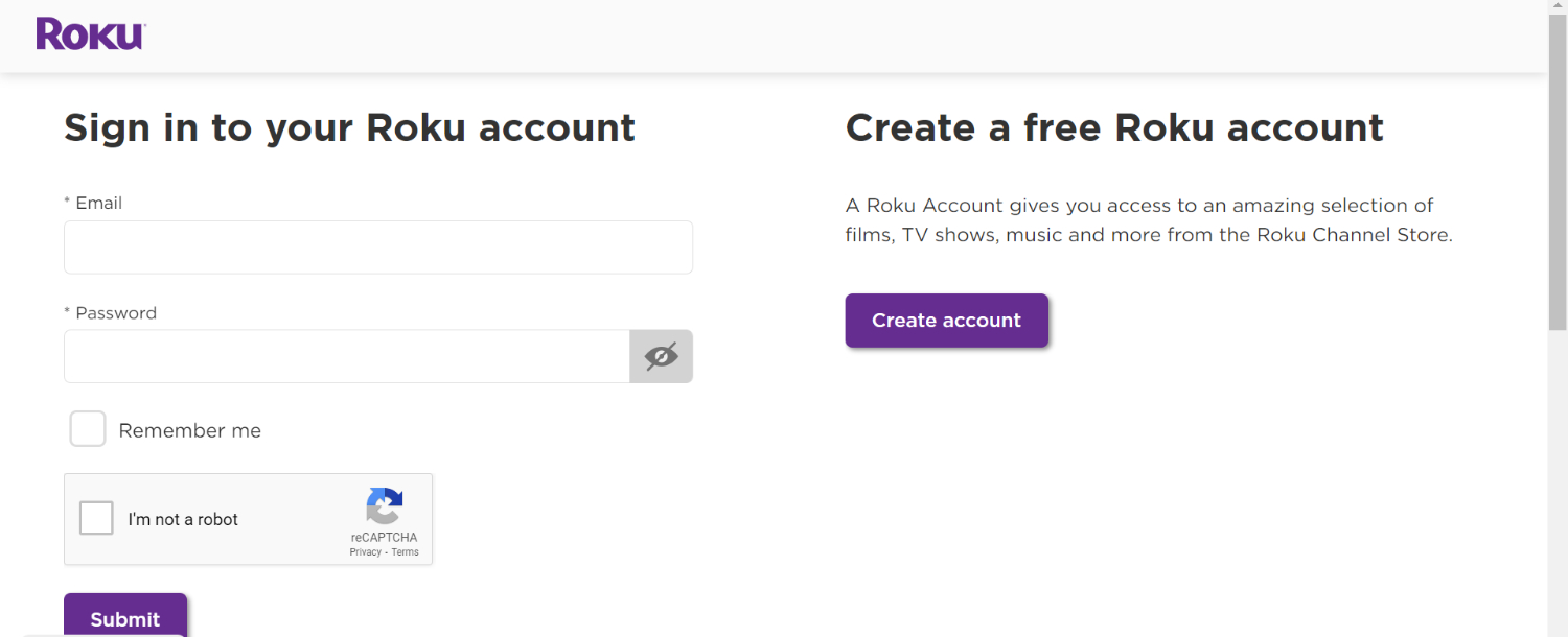 sign in to roku account