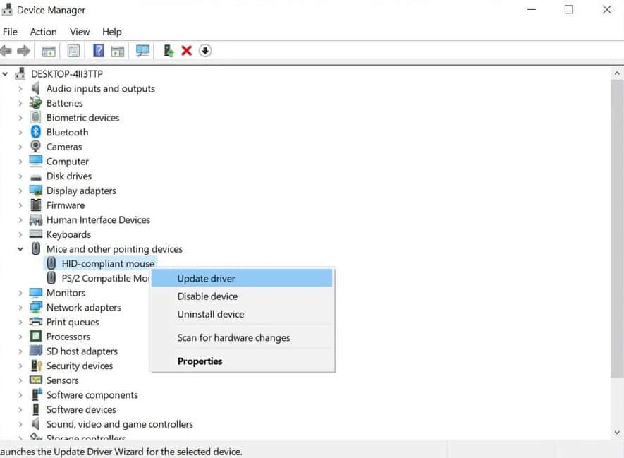updating driver in mouse settings updating driver in mouse settings