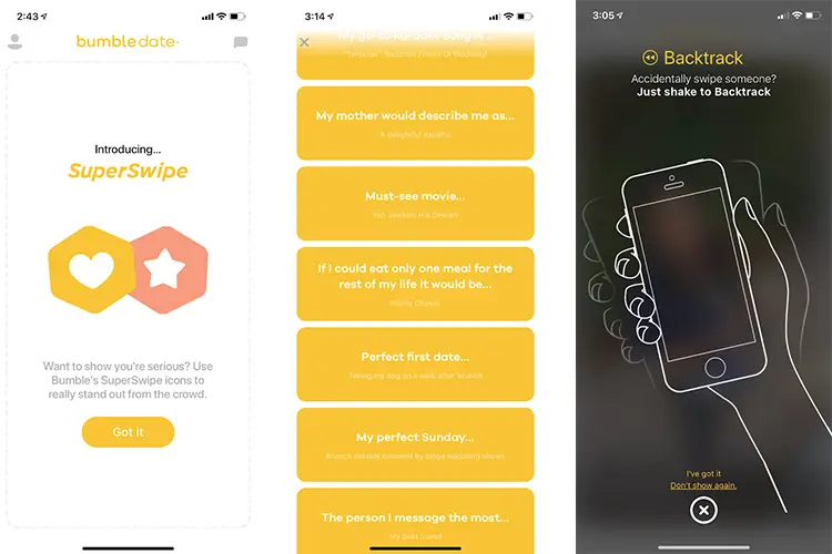 Bumble features