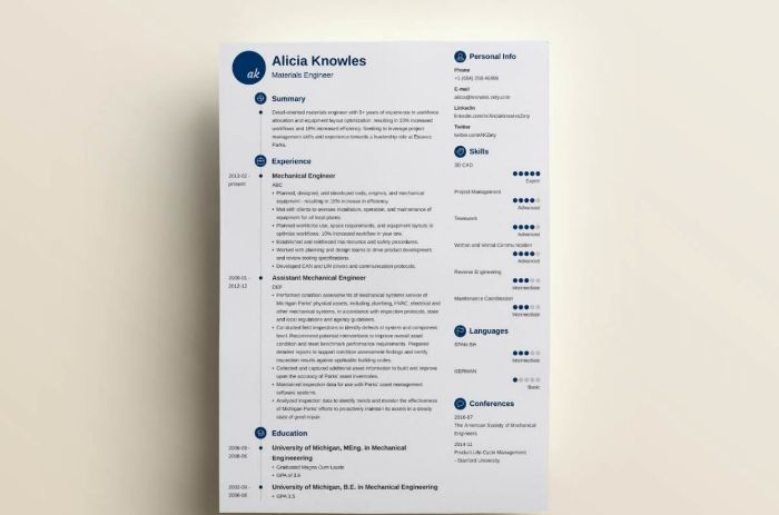 one-page cv