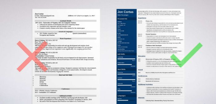 one page cv