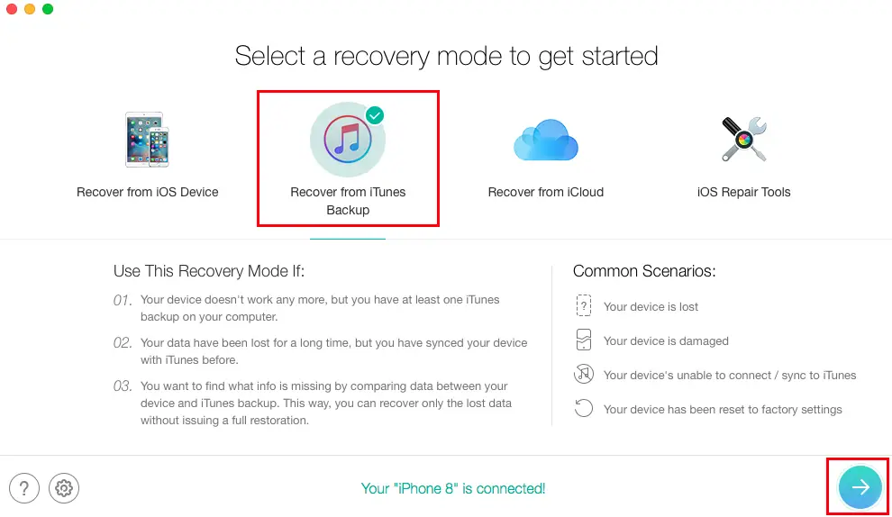 recover from ios