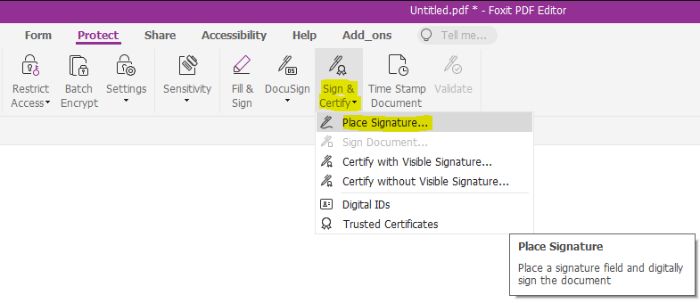 foxit sign and certify