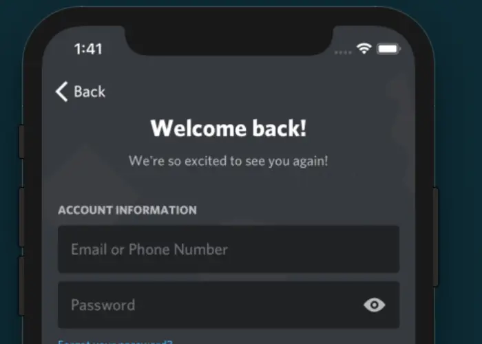 sign in to your discord in phone