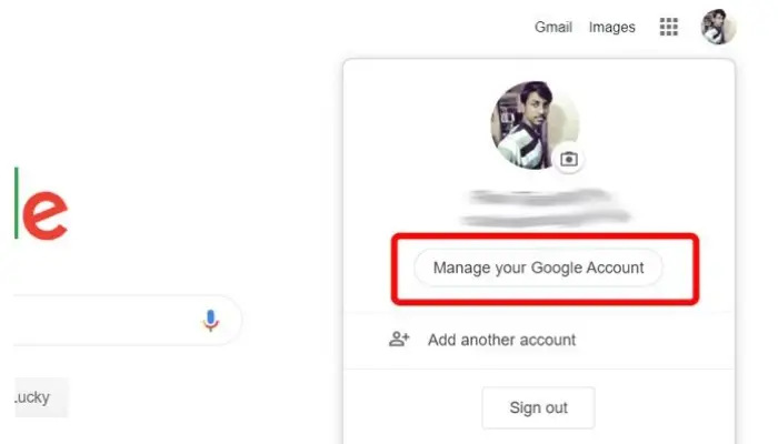 manage your google account