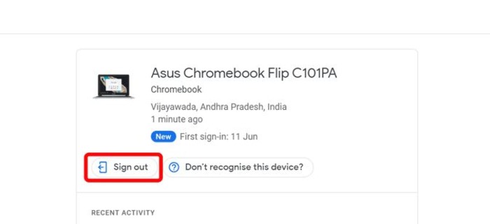 sign out of chromebook