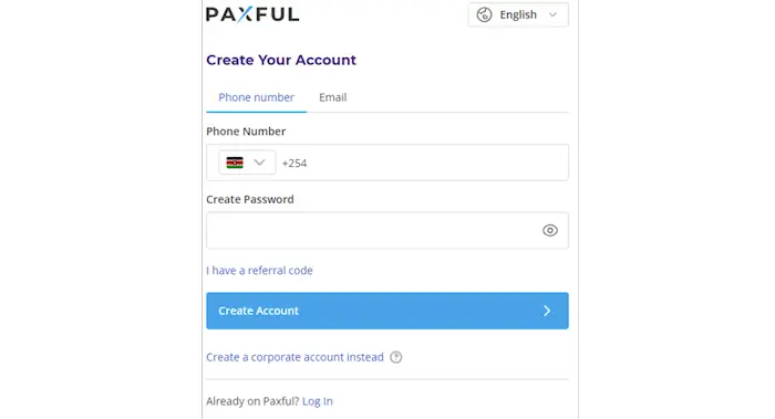paxful create account