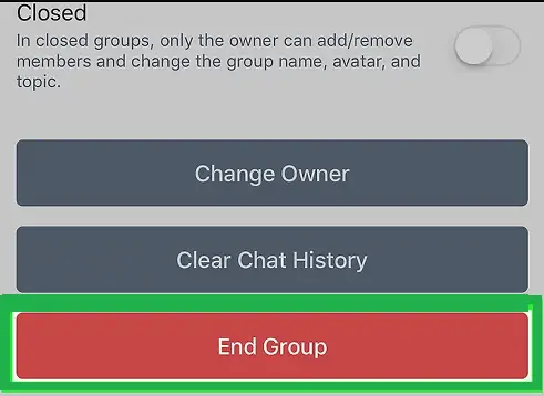 select end group
