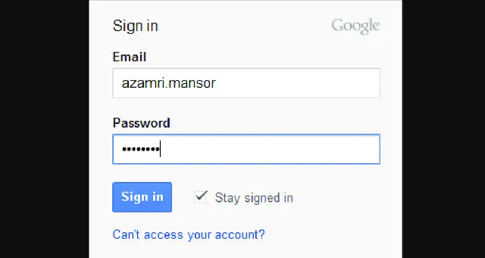 sign in on google docs